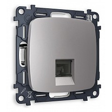 Розетка телефонная rj-11 со штрокой, без рамки ambrella volt quant mo512030